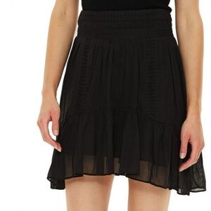 NWT ISABEL MARANT ÉTOILE Laraya Ruffle Cotton Mini Skirt Black 6